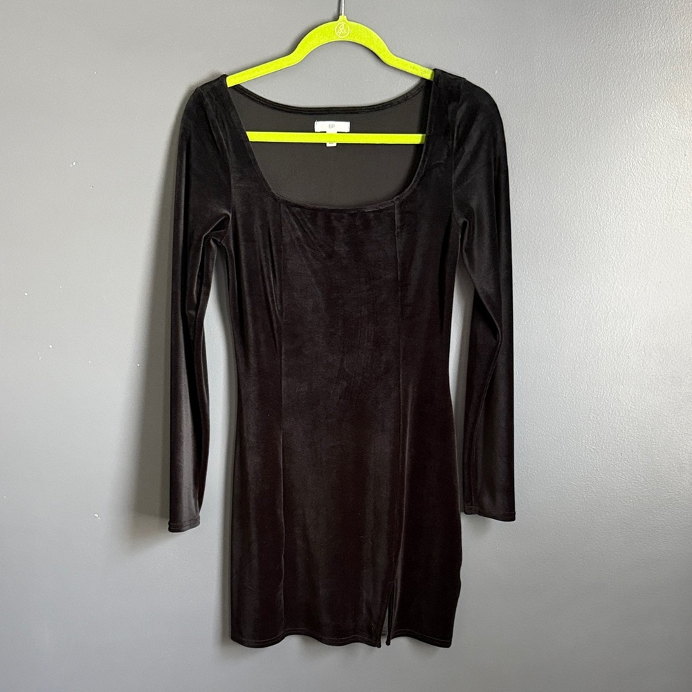 BP Black Long Sleeve Velvet Dress